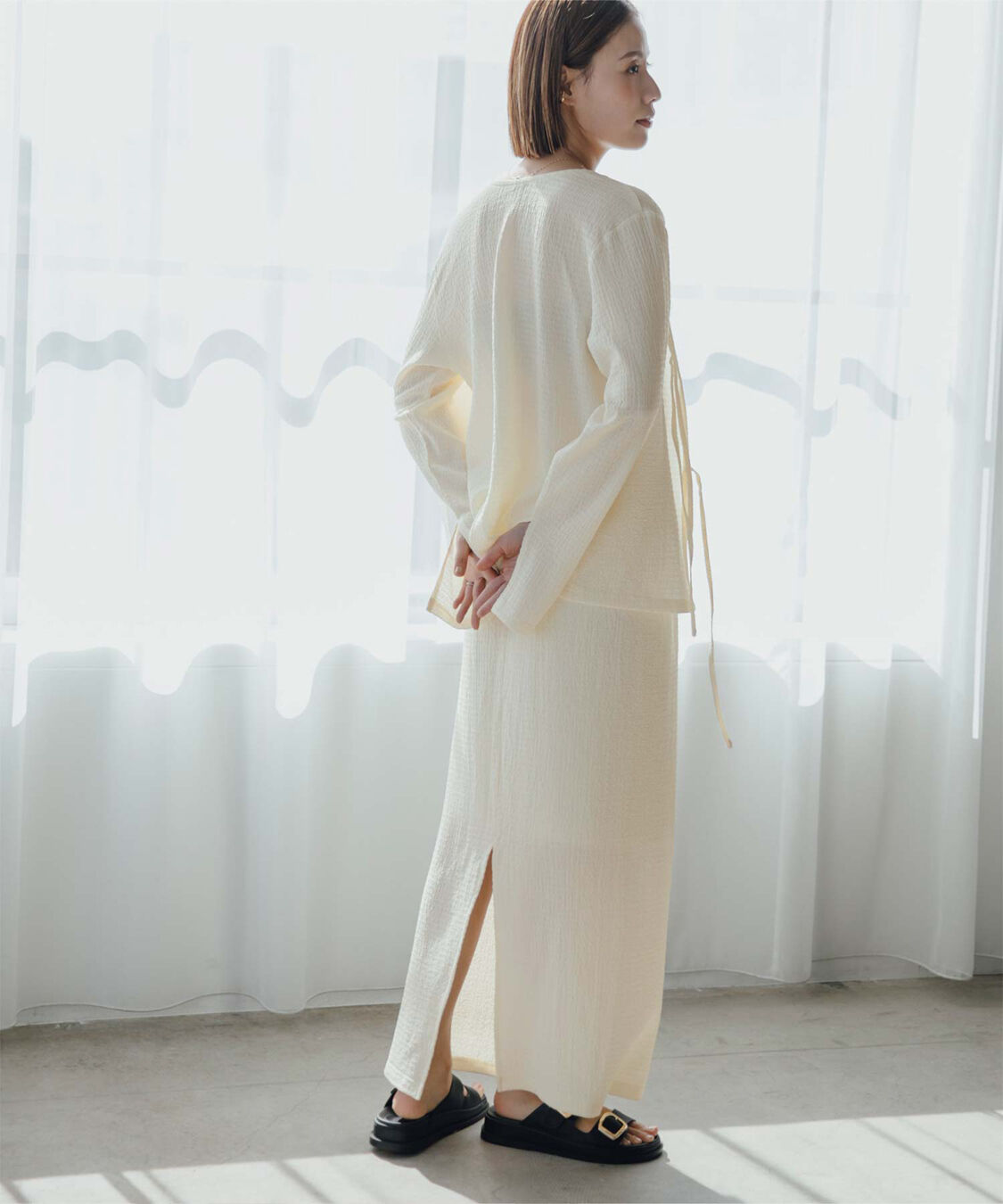 ur's「【黒川翼さんコラボアイテム】前後2wayトップス&times;スカートセットアップ/ラッシュガード」|シャツ・ブラウス|