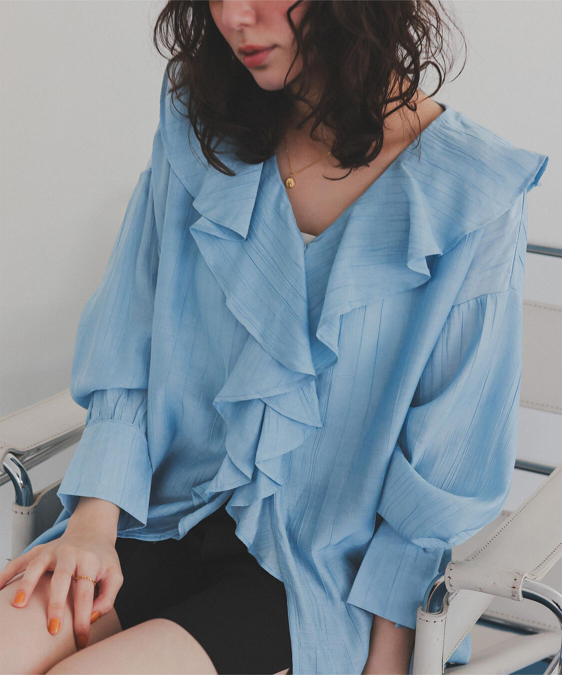 titivate「フリルカラーオーバーブラウス」|シャツ・ブラウス|