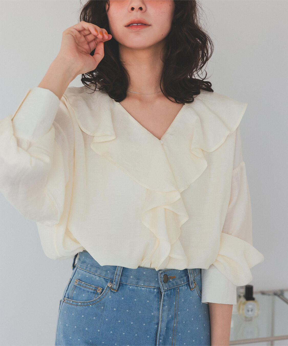titivate「フリルカラーオーバーブラウス」|シャツ・ブラウス|