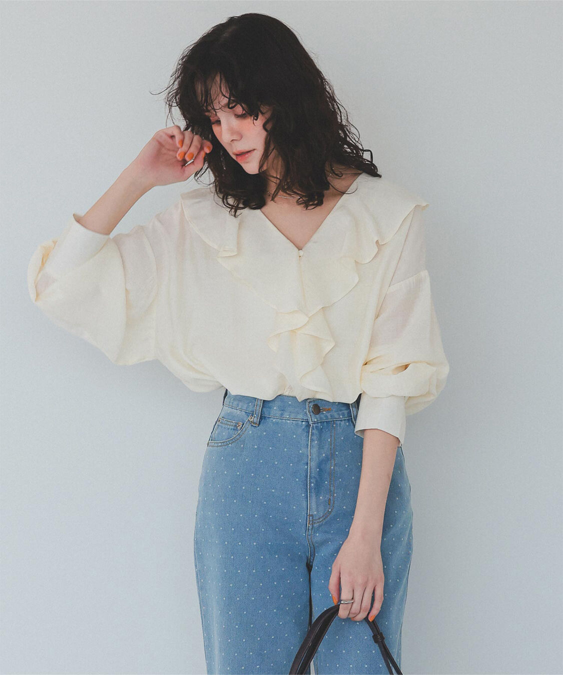 titivate「フリルカラーオーバーブラウス」|シャツ・ブラウス|