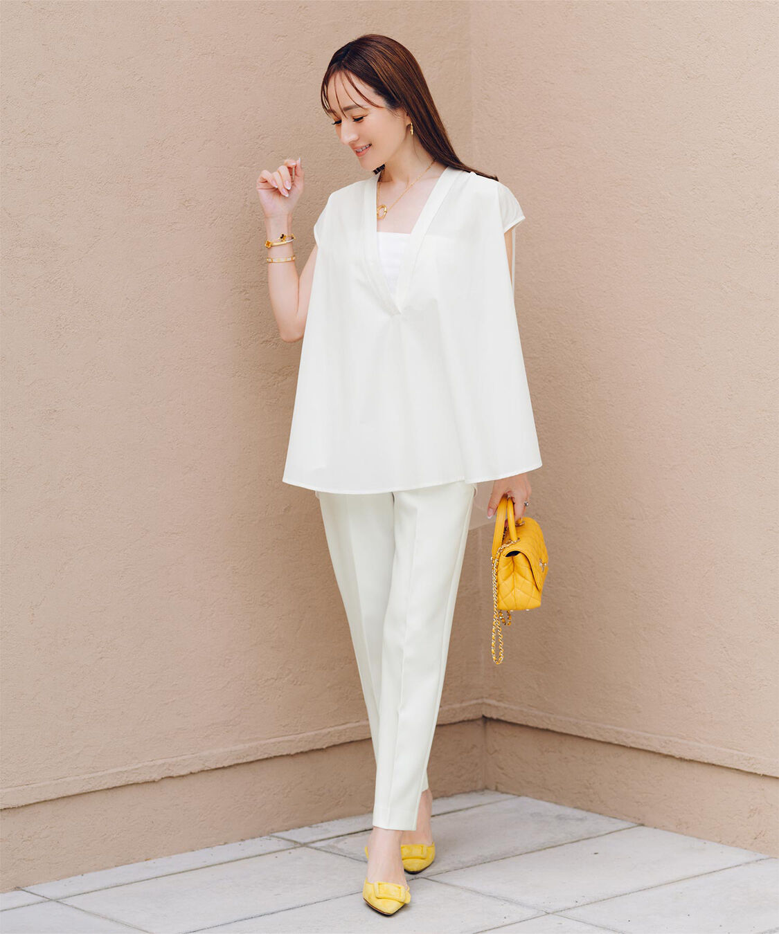 ur's「【星玲奈さんコラボアイテム】ハイウエストスリムパンツ」|スラックス|