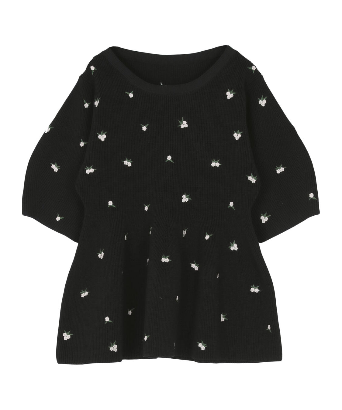 titivate「フラワー刺繍ペプラムニットトップス」|ニット・セーター|