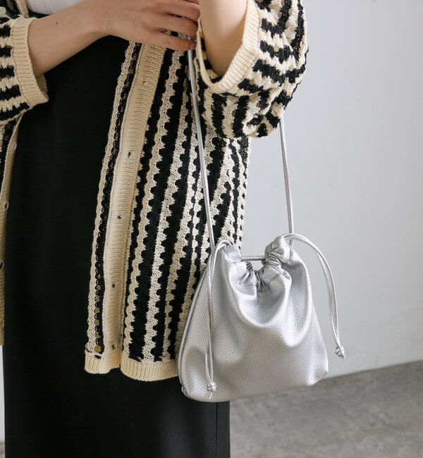  「フェイクレザー巾着バッグ」|ショルダー・メッセンジャー|