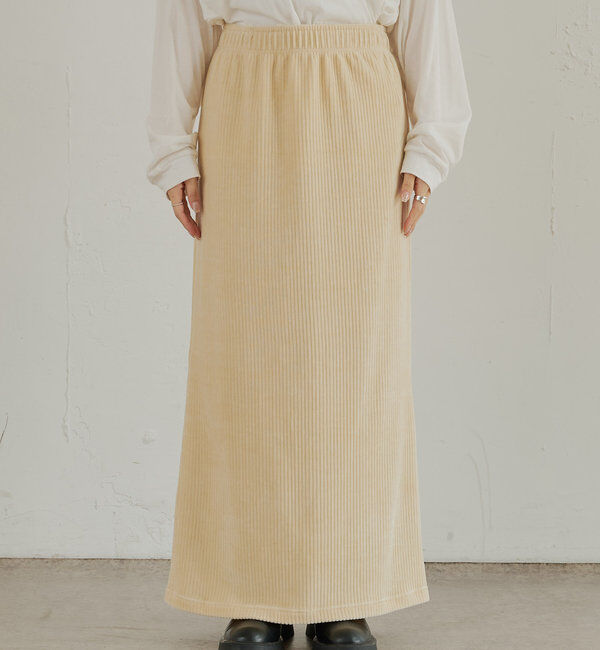  「【低身長・高身長対応】ストレッチコールスカート」|スカート|