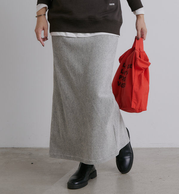  「【低身長・高身長対応】ストレッチコールスカート」|スカート|