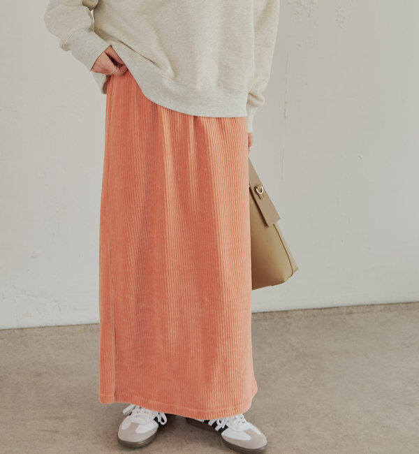  「【低身長・高身長対応】ストレッチコールスカート」|スカート|