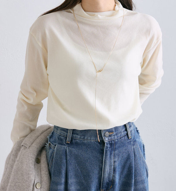  「ナイロンチュールベロアハイネックトップス」|プルオーバー|