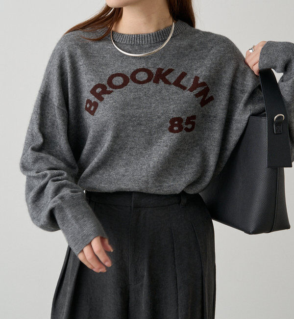  「インターシャロゴニットプルオーバー」|ニット・セーター|