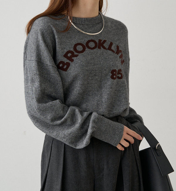  「インターシャロゴニットプルオーバー」|ニット・セーター|