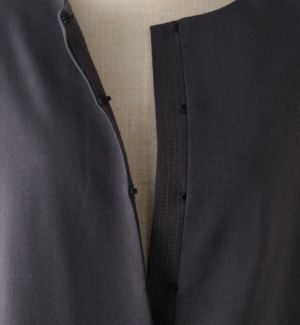  「【Du noir】ノーカラーペプラムシルエットジャケット」|テーラードジャケット|