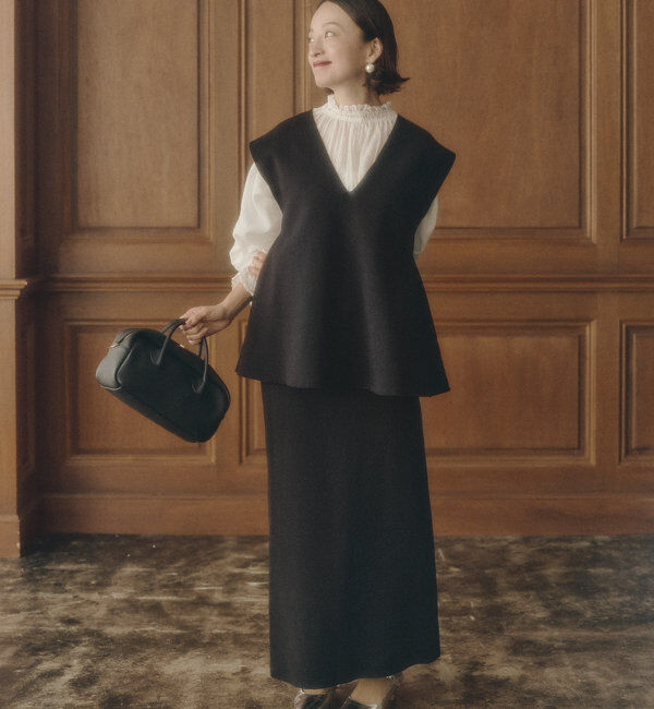  「【Du noir】ミラノリブニットナロースカート」|スカート|