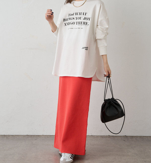  「【Du noir】ミラノリブニットナロースカート」|スカート|