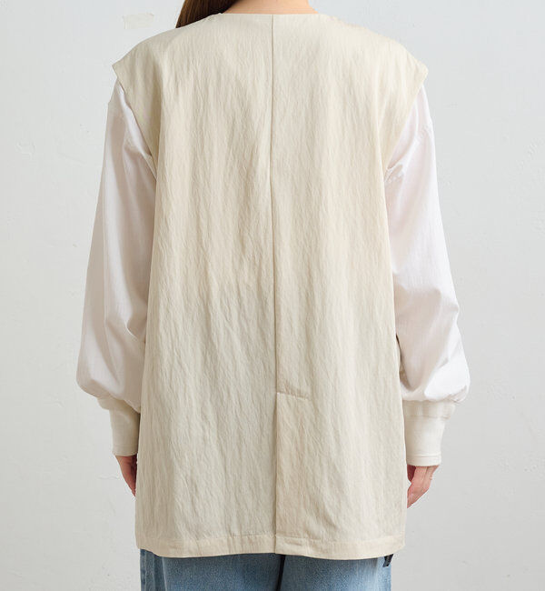  「【リバイバル】ノーカラーダブルデザインジレベスト」|ダウンベスト・ベスト|