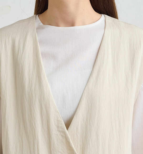  「【リバイバル】ノーカラーダブルデザインジレベスト」|ダウンベスト・ベスト|