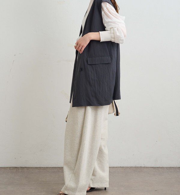  「【リバイバル】ノーカラーダブルデザインジレベスト」|ダウンベスト・ベスト|