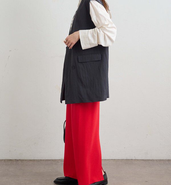  「【リバイバル】ノーカラーダブルデザインジレベスト」|ダウンベスト・ベスト|