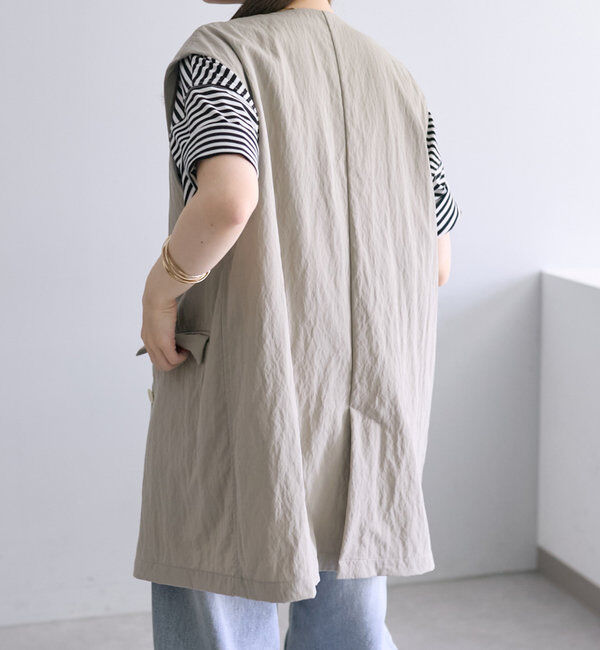  「【リバイバル】ノーカラーダブルデザインジレベスト」|ダウンベスト・ベスト|