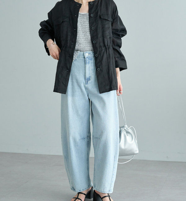  「ラミーノーカラーサファリジャケット」|テーラードジャケット|