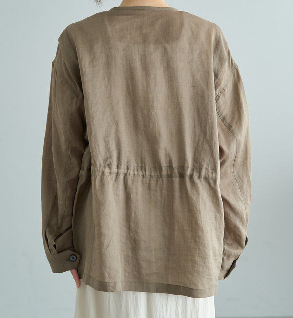  「ラミーノーカラーサファリジャケット」|テーラードジャケット|