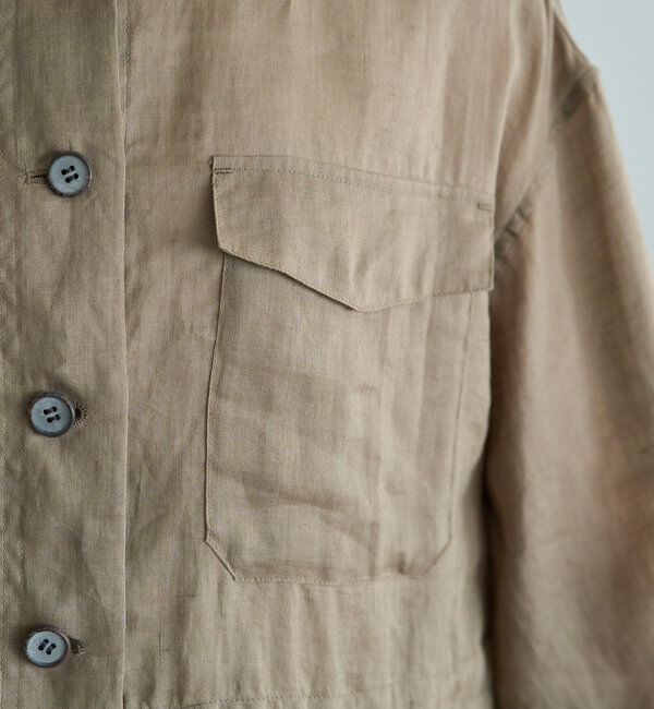  「ラミーノーカラーサファリジャケット」|テーラードジャケット|