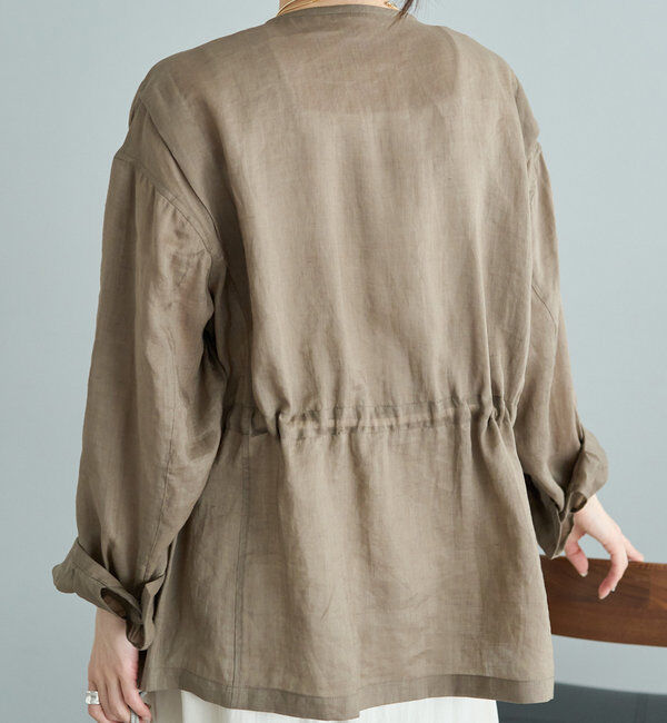  「ラミーノーカラーサファリジャケット」|テーラードジャケット|