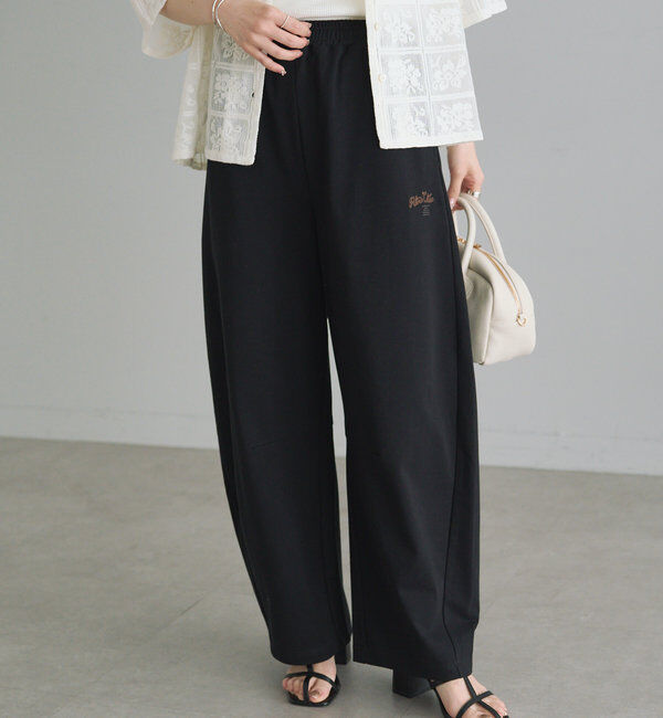  「【接触冷感+抗菌】カーブシルエットカットソーパンツ」|その他|ブラック