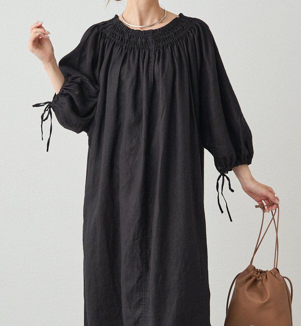 「リネンワンピース」|ワンピース|ブラック