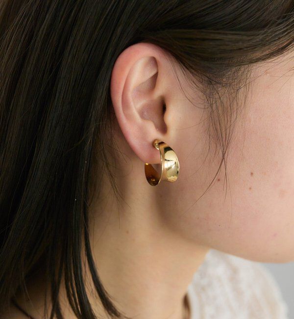  「メタルフープイヤリング」|イヤリング|ゴールド