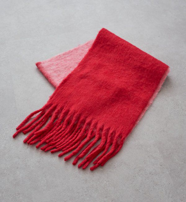  「バイカラーメランジマフラー」|ストール|レッド系その他