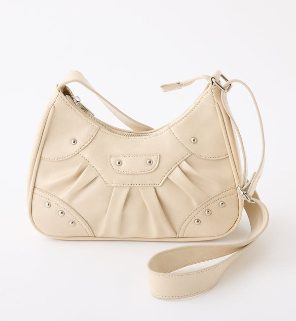  「スタッズ付きシャーリングホーボーバッグ」|ショルダー・メッセンジャー|