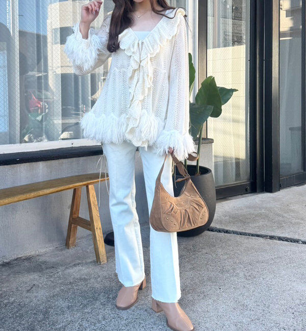  「スタッズ付きシャーリングホーボーバッグ」|ショルダー・メッセンジャー|