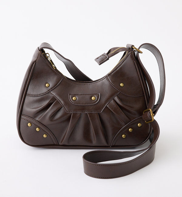  「スタッズ付きシャーリングホーボーバッグ」|ショルダー・メッセンジャー|