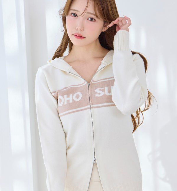  「ジップロゴジャガードニット」|ニット・セーター|