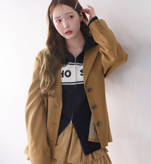  「ジップロゴジャガードニット」|ニット・セーター|