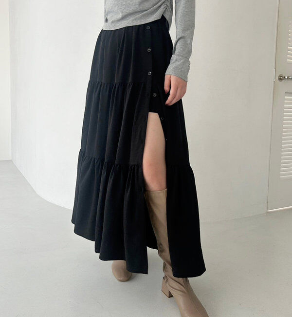  「ティアードスカート」|スカート|ネイビー