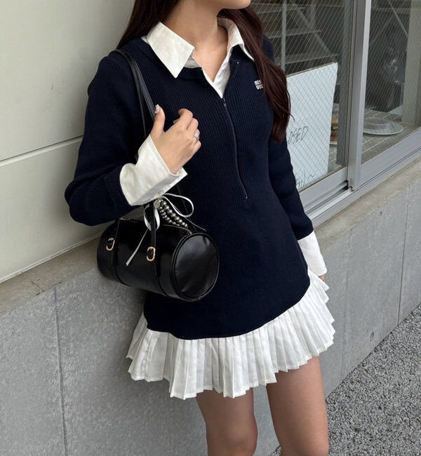  「Nono企画/ドッキングプリーツワンピ」|ワンピース|