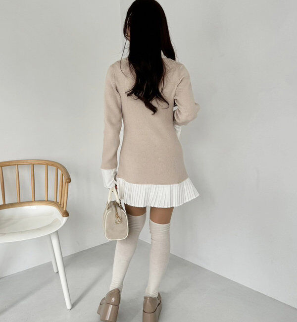  「Nono企画/ドッキングプリーツワンピ」|ワンピース|