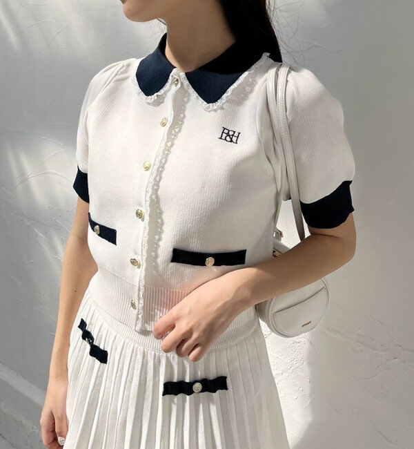  「ポロ襟半袖ニットセットアップ」|ワンピース|