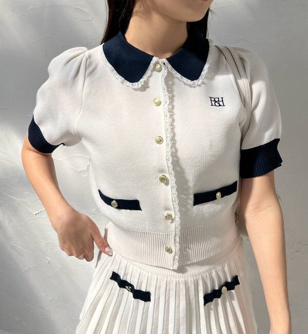  「ポロ襟半袖ニットセットアップ」|ワンピース|