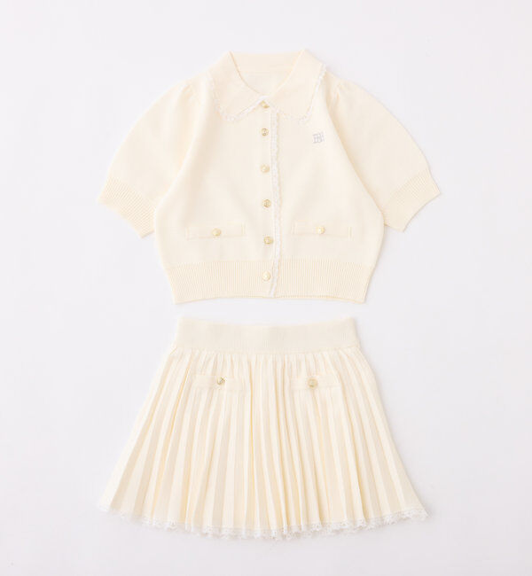  「ポロ襟半袖ニットセットアップ」|ワンピース|