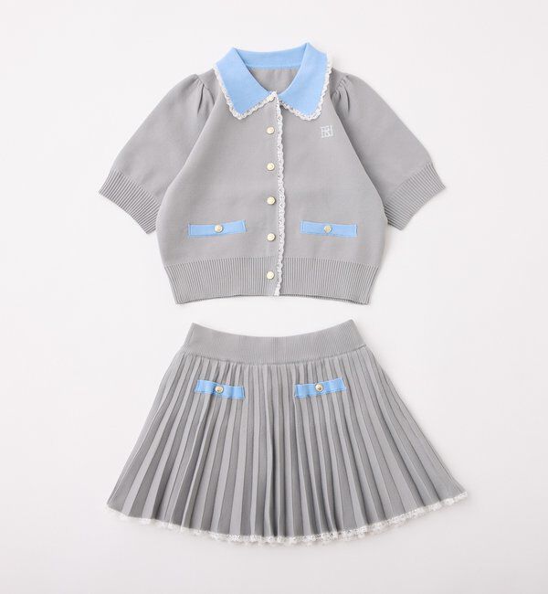  「ポロ襟半袖ニットセットアップ」|ワンピース|