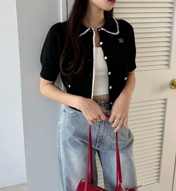  「ポロ襟半袖ニットセットアップ」|ワンピース|