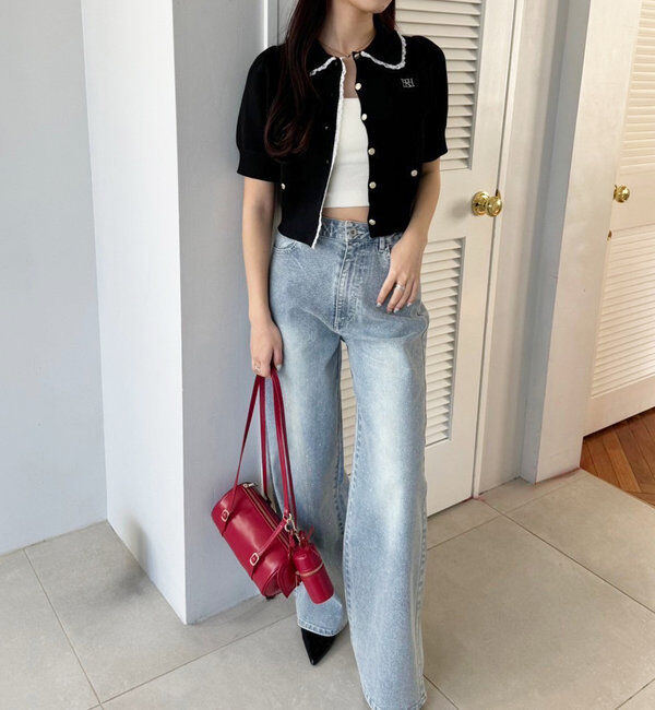  「ポロ襟半袖ニットセットアップ」|ワンピース|