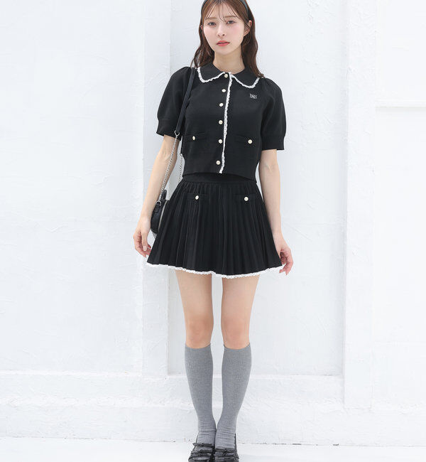  「ポロ襟半袖ニットセットアップ」|ワンピース|