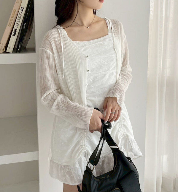  「ホック付きシアーカーデ」|ニット・セーター|