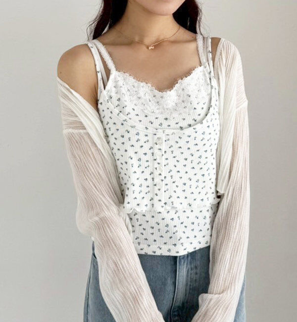  「ホック付きシアーカーデ」|ニット・セーター|