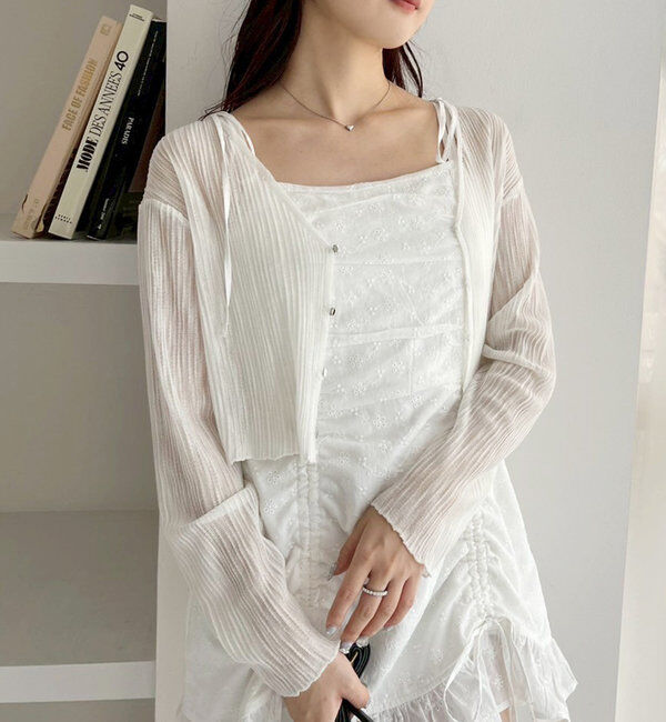  「ホック付きシアーカーデ」|ニット・セーター|