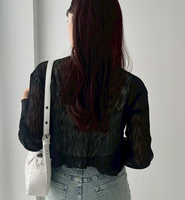  「ホック付きシアーカーデ」|ニット・セーター|