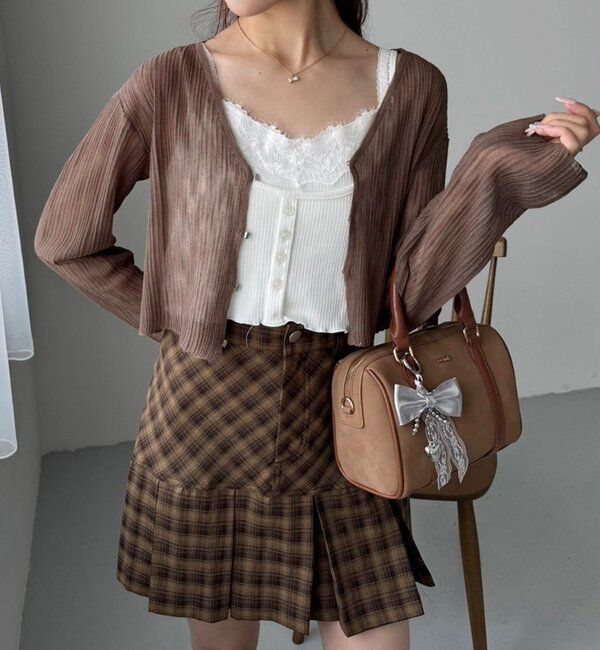  「ホック付きシアーカーデ」|ニット・セーター|