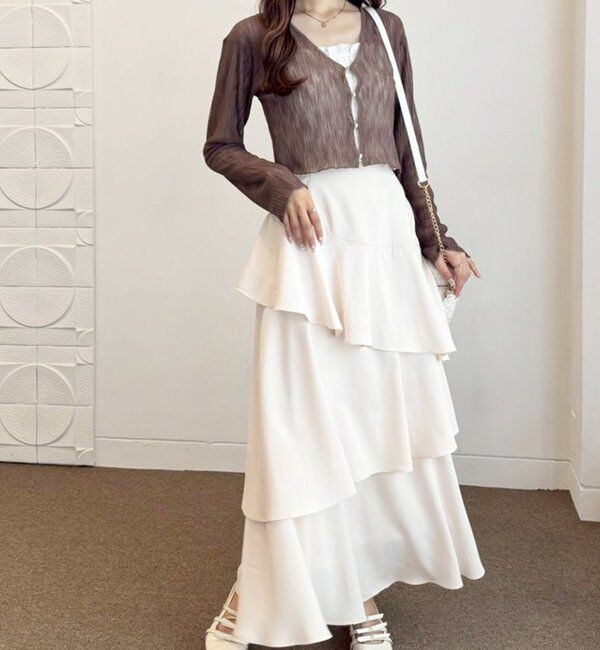  「ホック付きシアーカーデ」|ニット・セーター|